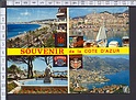 M6047 SOUVENIR DE LA COTE D AZUR 4VILLES Viaggiata SB